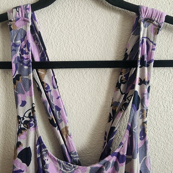Free People Tank Top Womens Medium Purple Soft Violet Floral Racerback Boho NWT - Picture 3 of 12